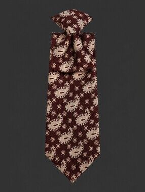 Vintage TITCHE'S Man Shop Dallas Maroon Paisley Men's Clip-on Tie